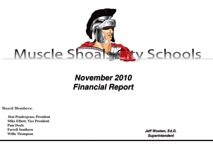 november 2010 financial report