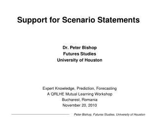 Support for Scenario Statements