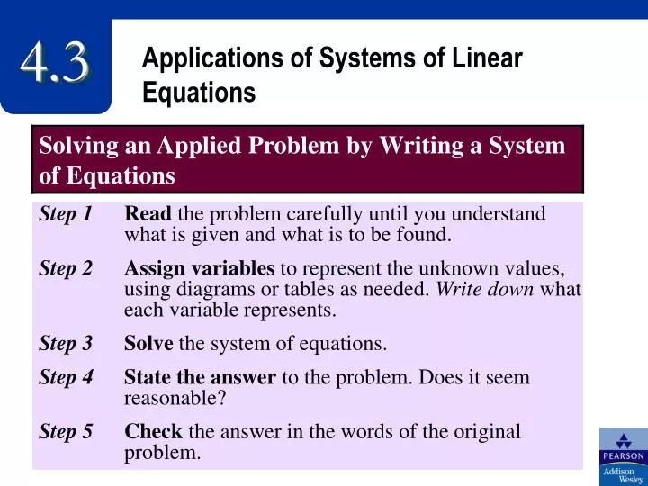 applications of systems of linear equations