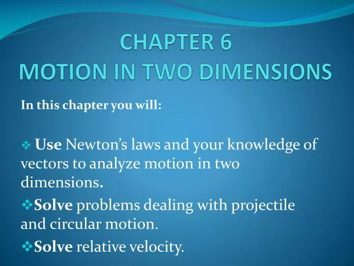 chapter 6 motion in two dimensions