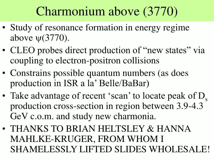 charmonium above 3770