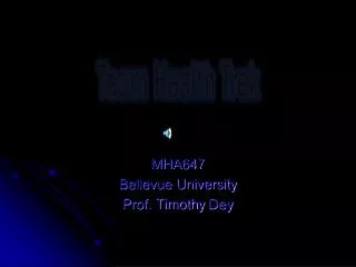 MHA647 Bellevue University Prof. Timothy Dey
