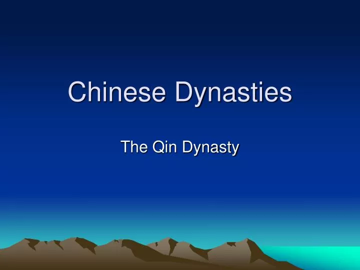 chinese dynasties