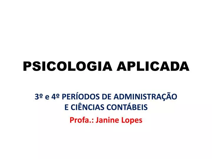 psicologia aplicada