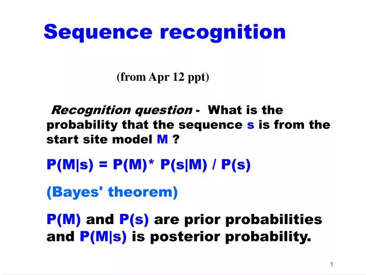 sequence recognition