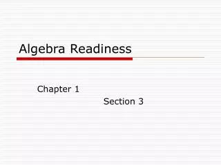 Algebra Readiness