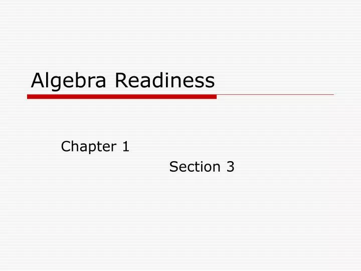 algebra readiness