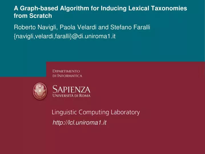 a graph based algorithm for inducing lexical taxonomies from scratch