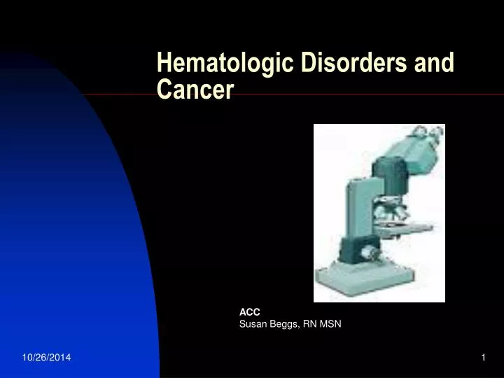 hematologic disorders and cancer