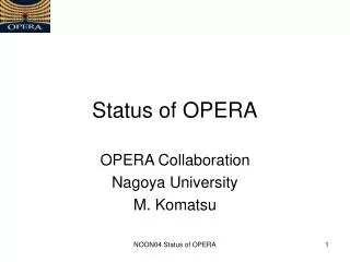 Status of OPERA