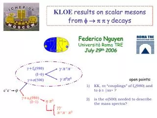 KLOE results on scalar mesons from ?? ???????? decays