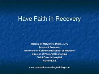 Have Faith in Recovery