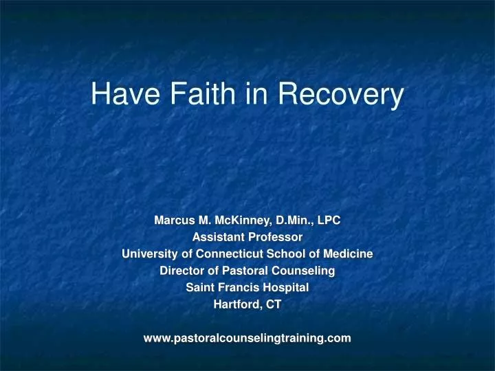 have faith in recovery