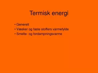termisk energi