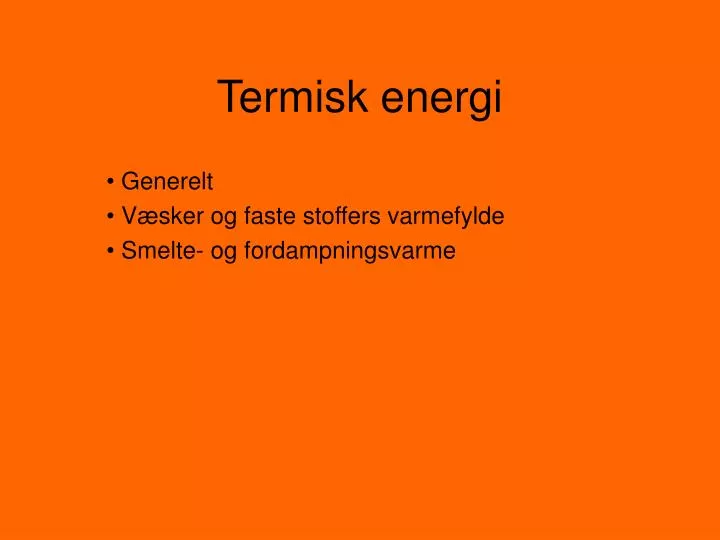 termisk energi