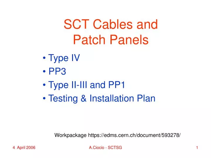 sct cables and patch panels