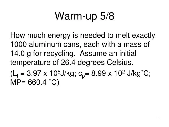 warm up 5 8