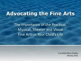 Advocating the Fine Arts