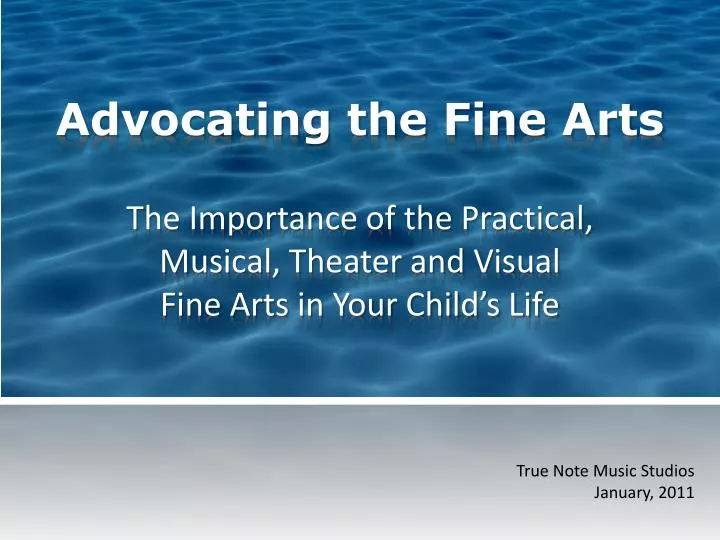 advocating the fine arts