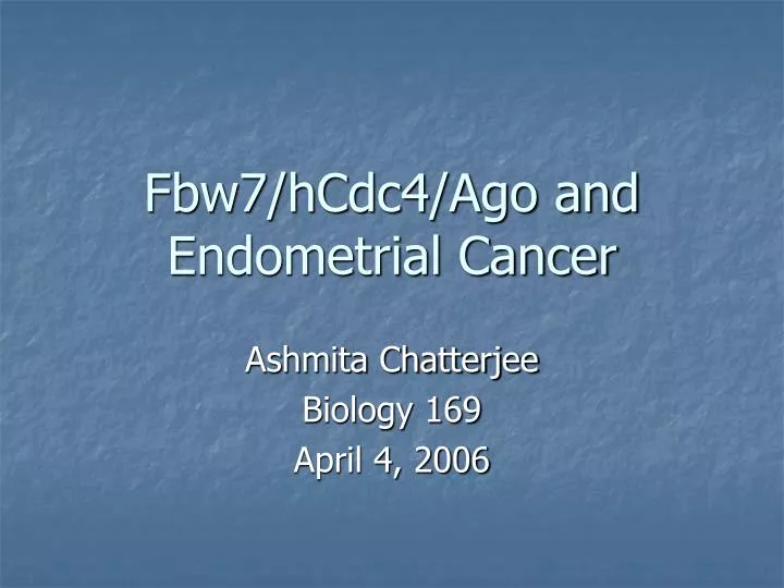 fbw7 hcdc4 ago and endometrial cancer