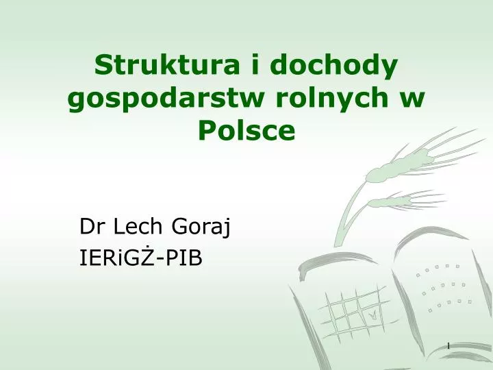 struktura i dochody gospodarstw rolnych w polsce