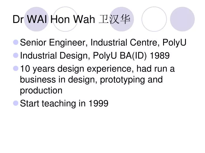 dr wai hon wah