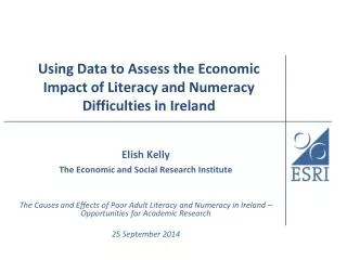 Using Data to Assess the Economic Impact of Literacy and Numeracy Difficulties in Ireland