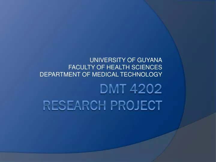 university of guyana faculty of health sciences department of medical technology