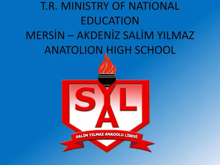 t r ministry of national education mers n akden z sal m yilmaz anatolion high school