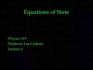 Equations of State