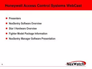 Honeywell Access Control Systems WebCast