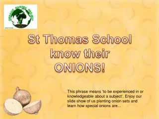 St Thomas School know their ONIONS!
