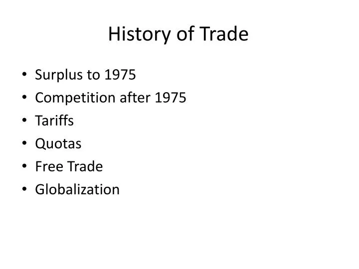 history of trade