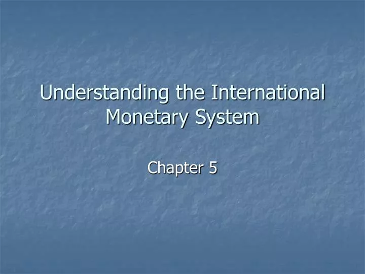 understanding the international monetary system