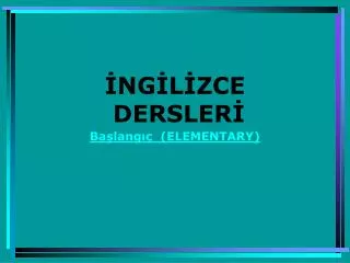ng l zce dersler ba lang elementary
