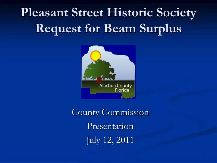 pleasant street historic society request for beam surplus