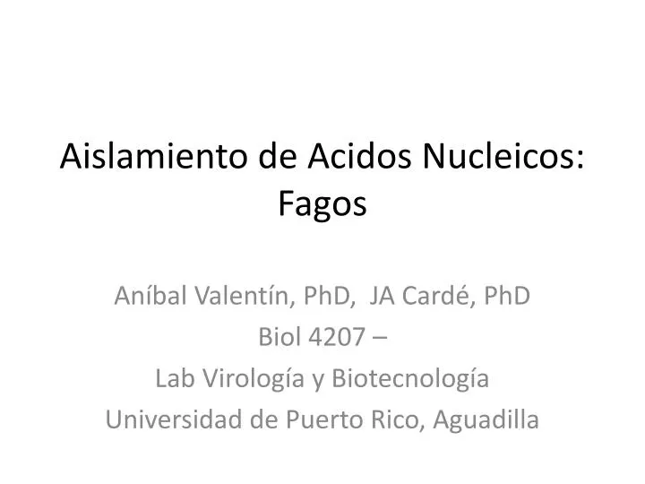 aislamiento de acidos nucleicos fagos