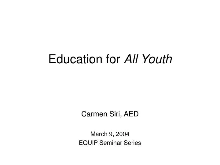 education for all youth