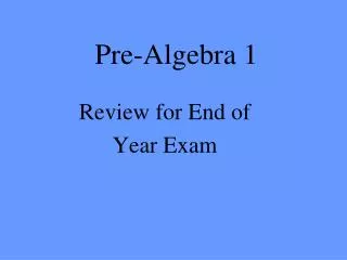 Pre-Algebra 1