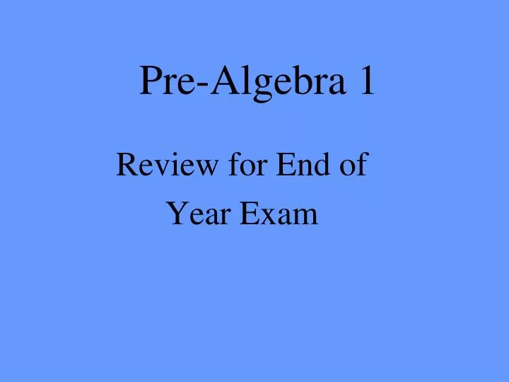pre algebra 1