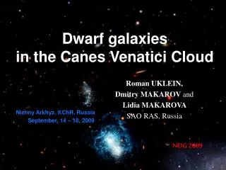 Dwarf galaxies in the Canes Venatici Cloud