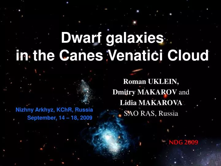 dwarf galaxies in the canes venatici cloud