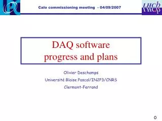 DAQ software progress and plans