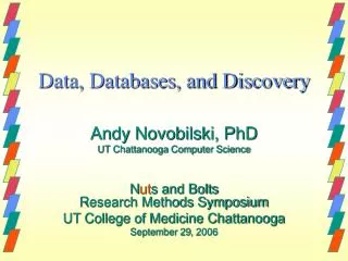 Data, Databases, and Discovery