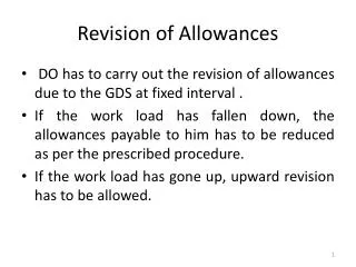 Revision of Allowances