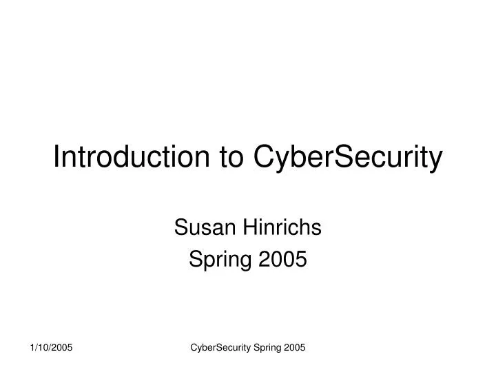introduction to cybersecurity