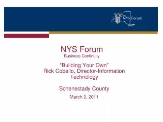 NYS Forum Business Continuity