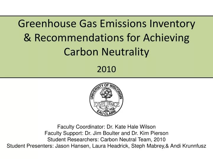 greenhouse gas emissions inventory recommendations for achieving carbon neutrality
