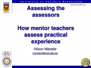 Assessing the assessors How mentor teachers assess practical experience