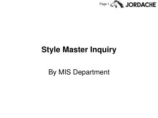 Style Master Inquiry